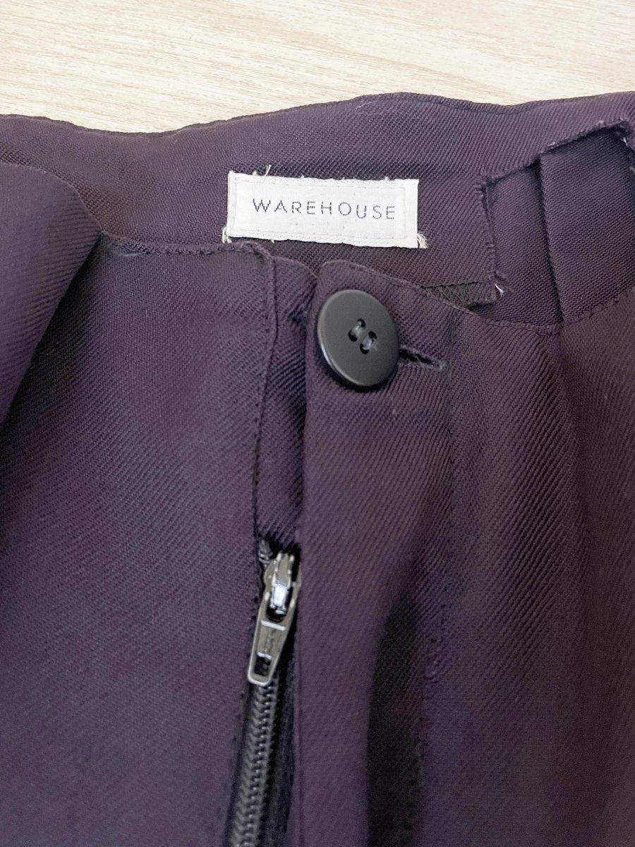 vintage 90s warehouse wool-blend pleated wrap wide leg pants - good market thrift store