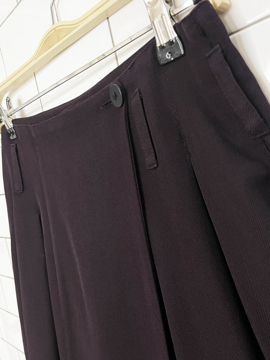 vintage 90s warehouse wool-blend pleated wrap wide leg pants - good market thrift store