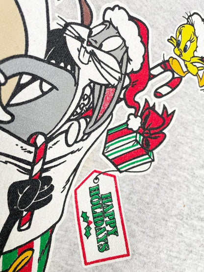 vintage 90s warner bros happy holidays sweatshirt | made in USA | sun sportswear - good market thrift store