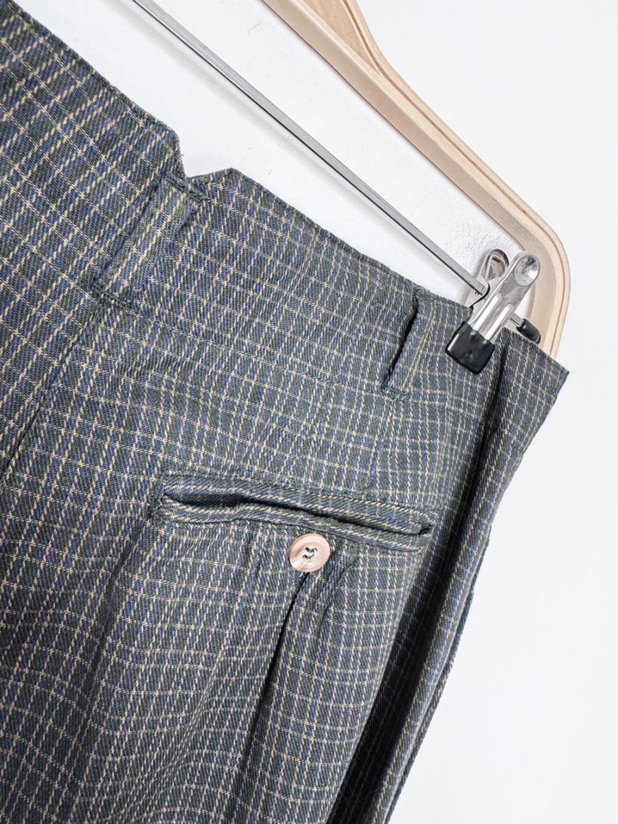 vintage 90s white stag pleated high rise plaid trouser - good market thrift store