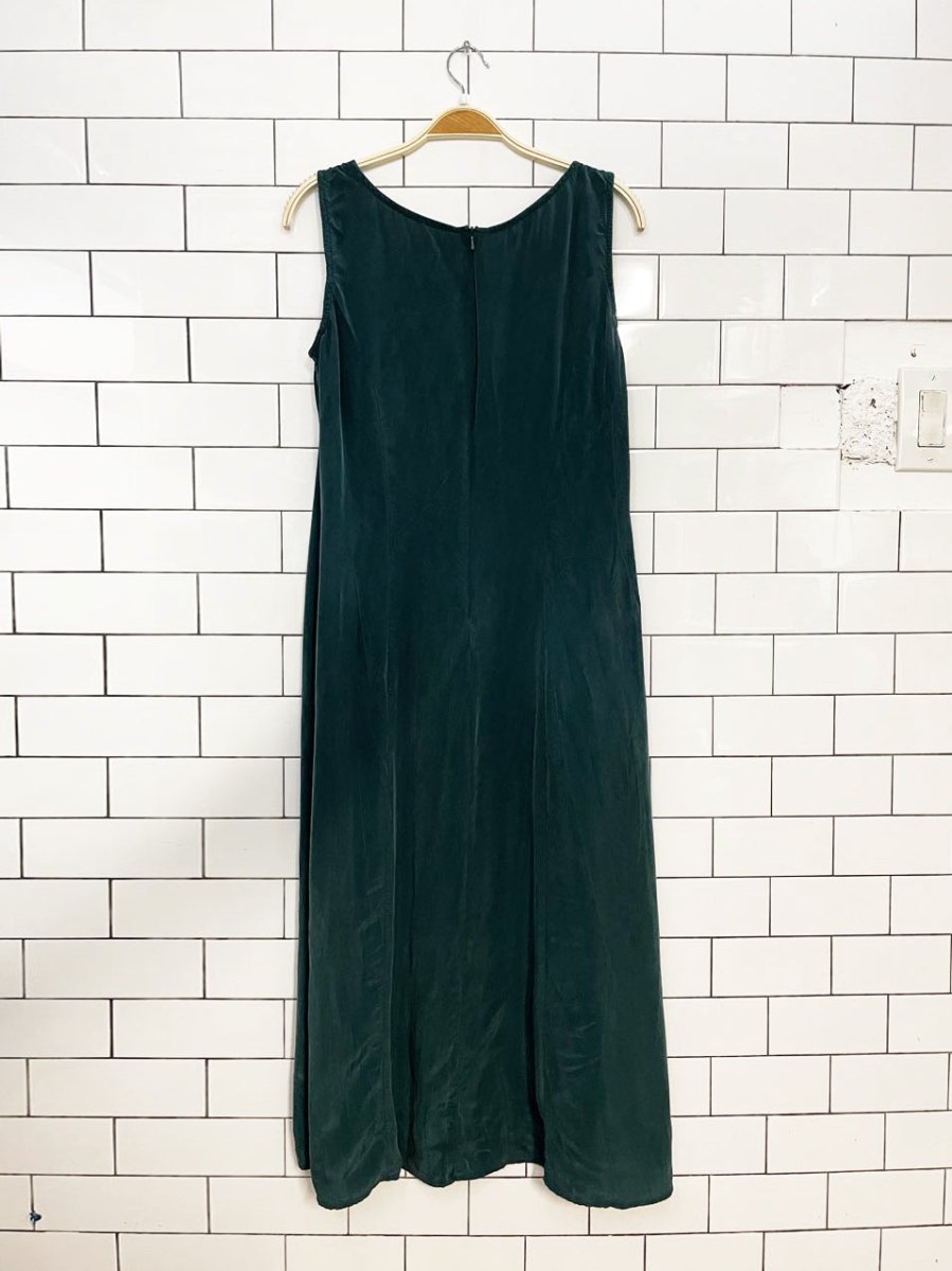 vintage 90s wild rose sleeveless tencel maxi dress - good market thrift store