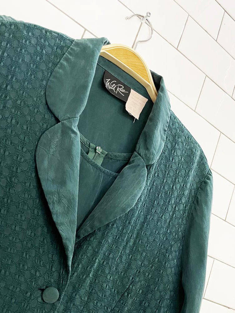 vintage 90s wild rose textured tie back light jacket - good market thrift store