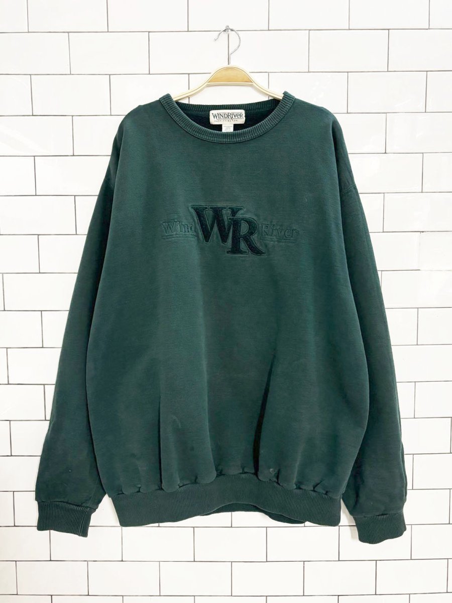 vintage 90s windriver embroidered logo sweatshirt - good market thrift store