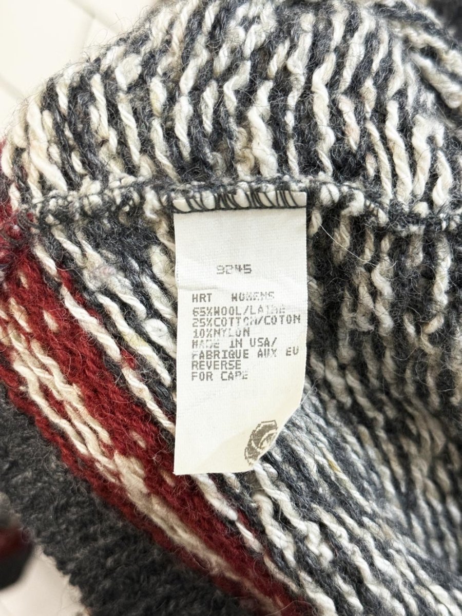 vintage 90s woolrich wool - blend fair isle quarter zip knit sweater | made in usa - good market thrift store