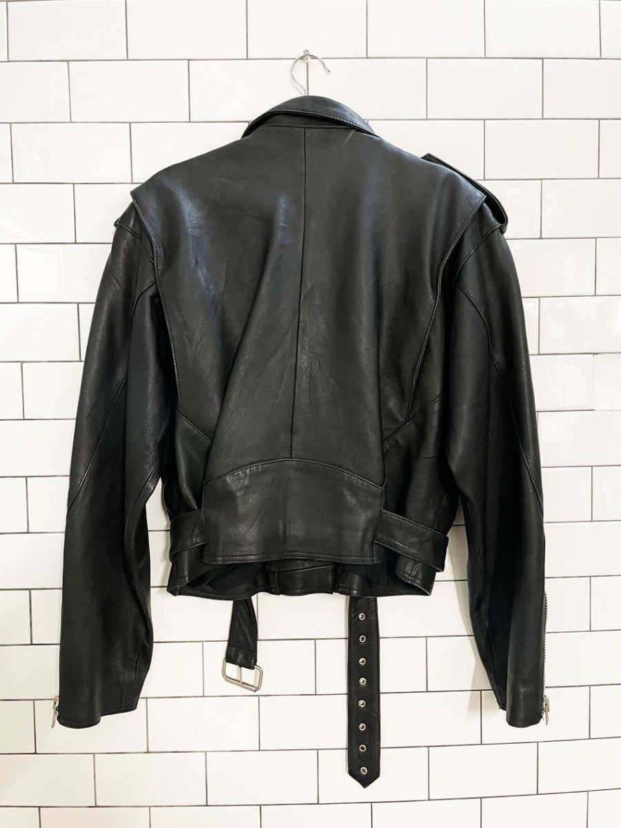 vintage 90s worthington soft leather biker jacket | made in India - good market thrift store