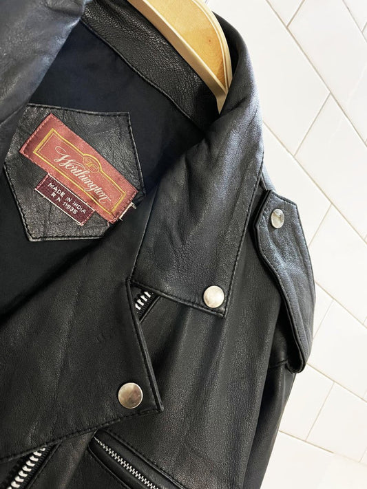 vintage 90s worthington soft leather biker jacket | made in India - good market thrift store