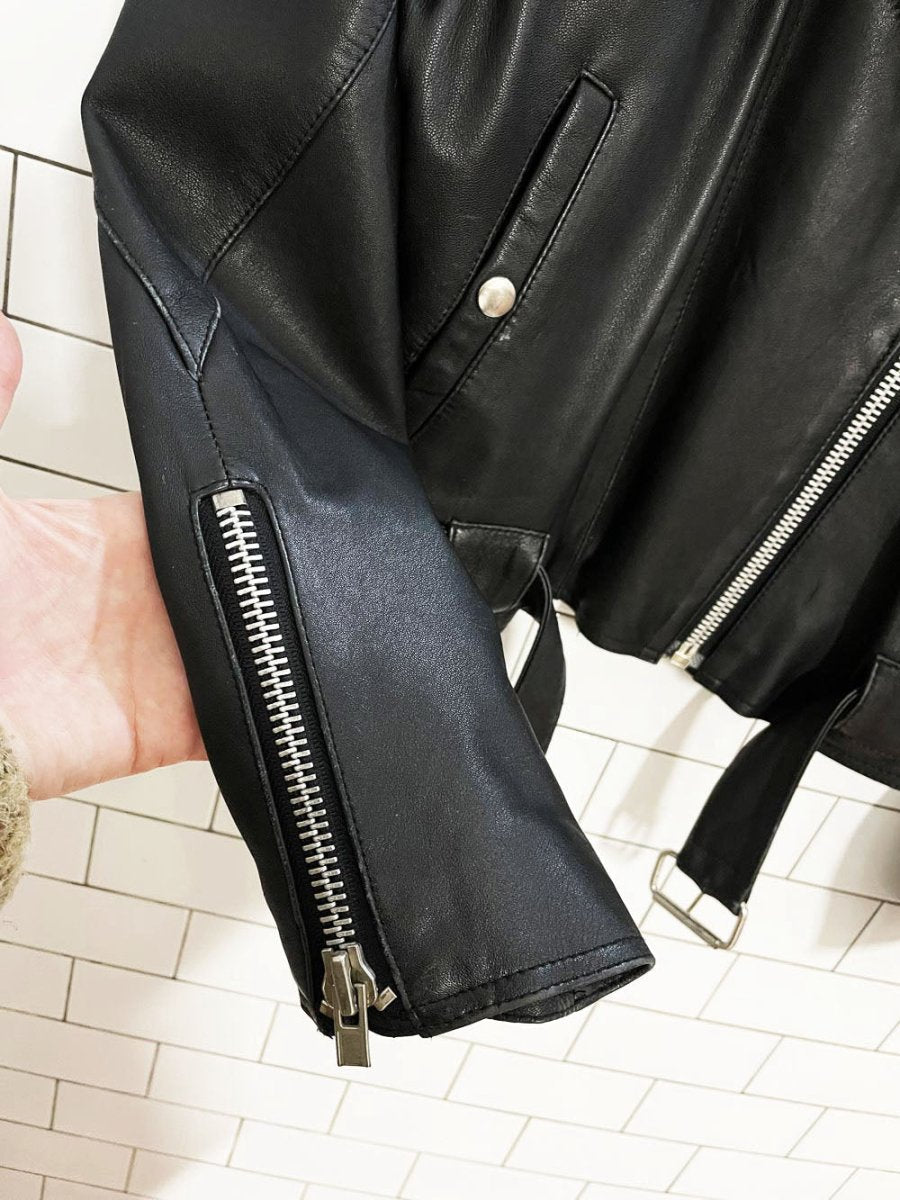 vintage 90s worthington soft leather biker jacket | made in India - good market thrift store