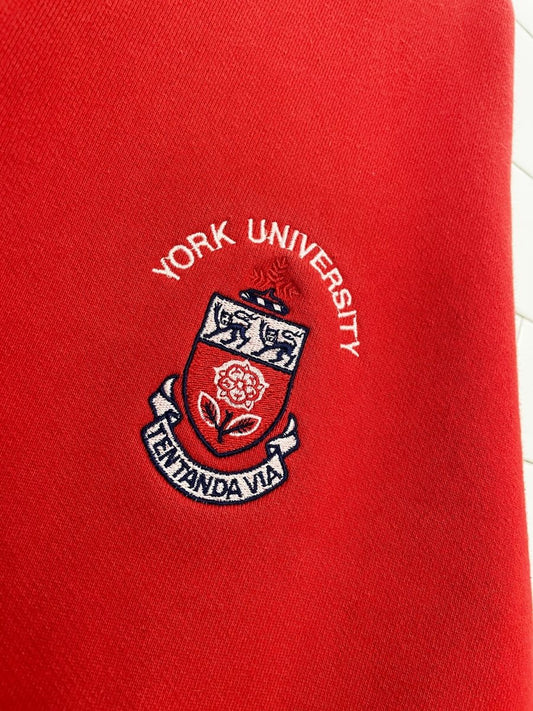 vintage 90s york university crest plush sweatshirt | tiger brand - good market thrift store