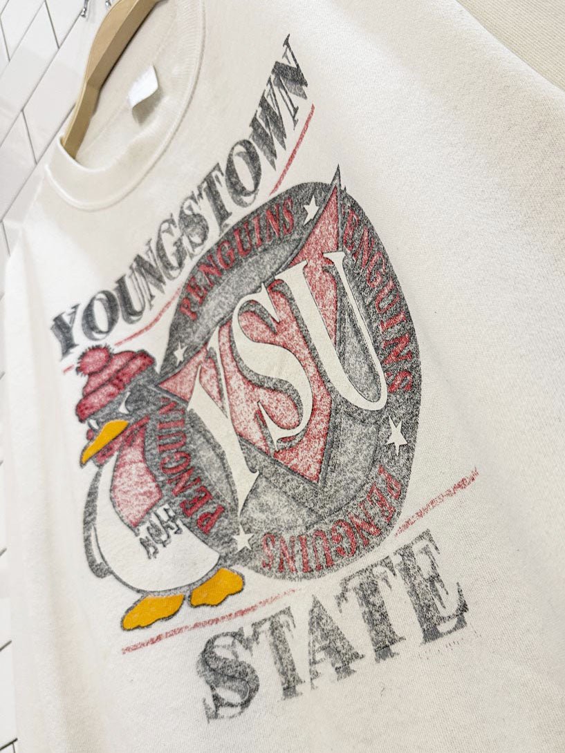 vintage 90s youngstown state university penguins sweatshirt | made in USA | hanes - good market thrift store