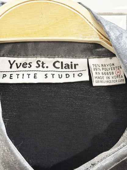 vintage 90s yves st. clair cropped metallic blouse - good market thrift store