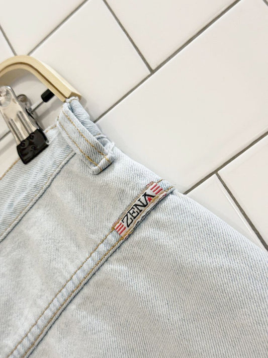 vintage 90s zena light wash high - waisted long denim shorts - good market thrift store