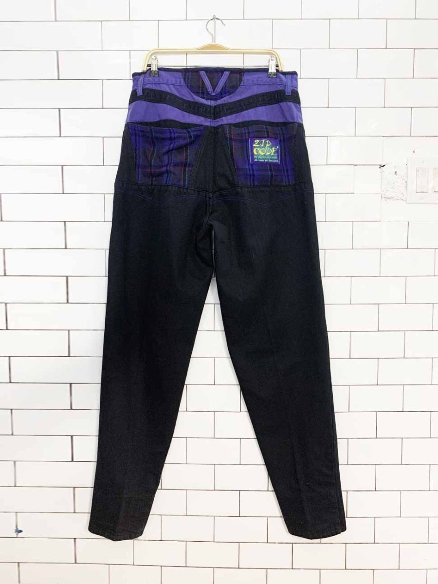 vintage 90s zip code patchwork colour block jeans - good market thrift store