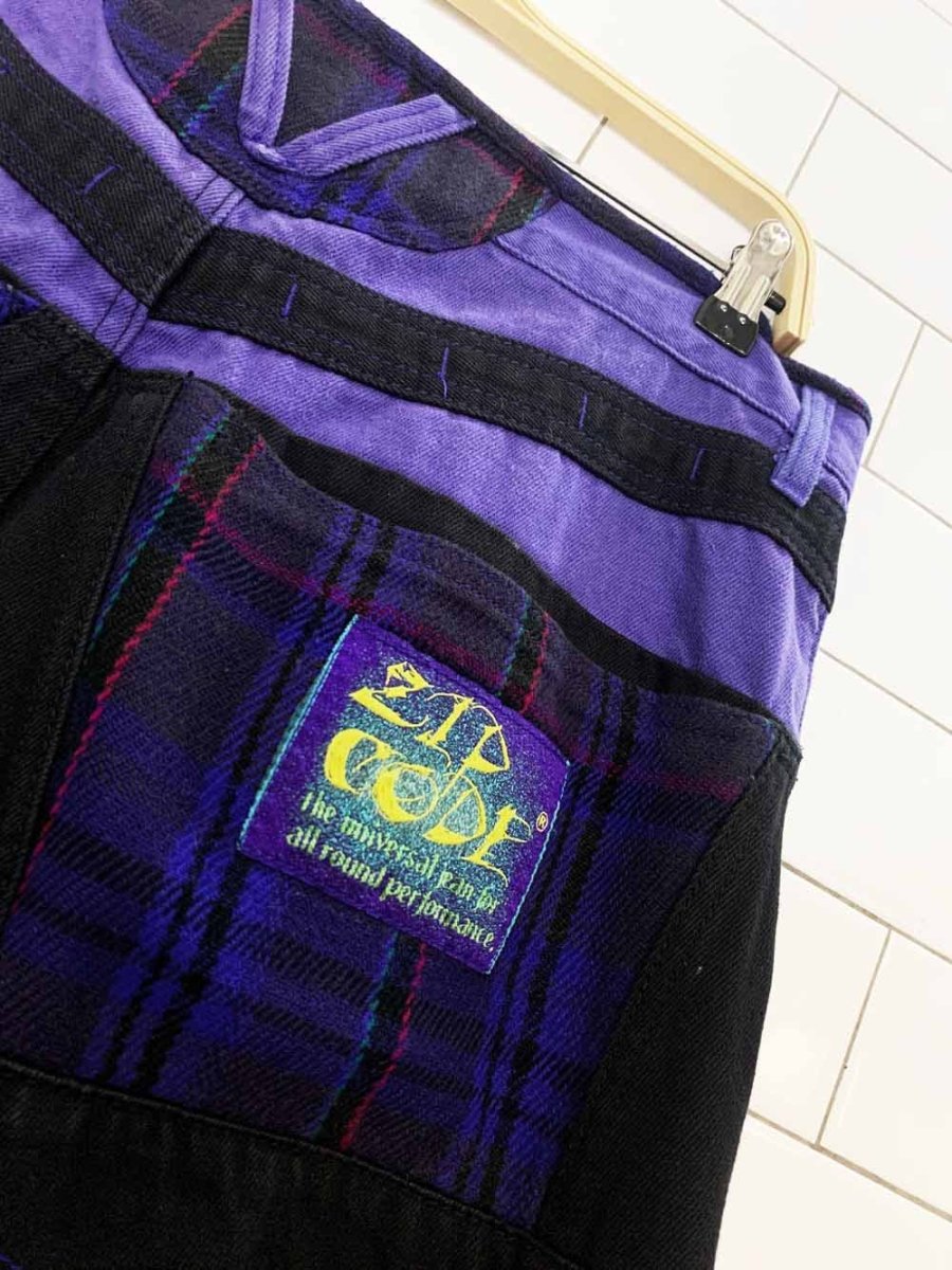 vintage 90s zip code patchwork colour block jeans - good market thrift store