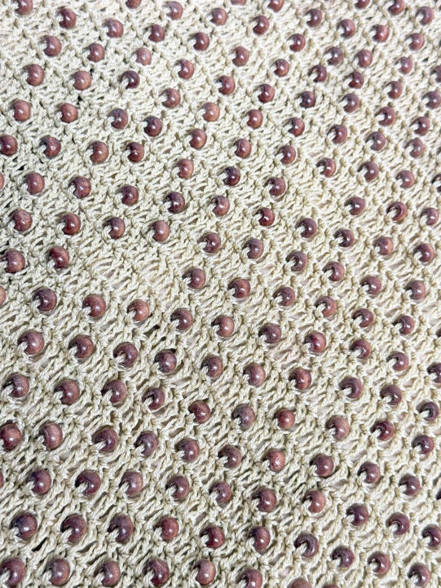 vintage AE boho beaded woven knit shoulder bag - good market thrift store