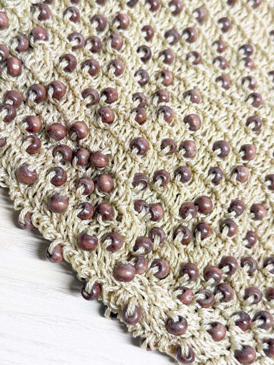 vintage AE boho beaded woven knit shoulder bag - good market thrift store