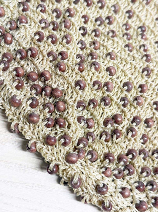 vintage AE boho beaded woven knit shoulder bag - good market thrift store