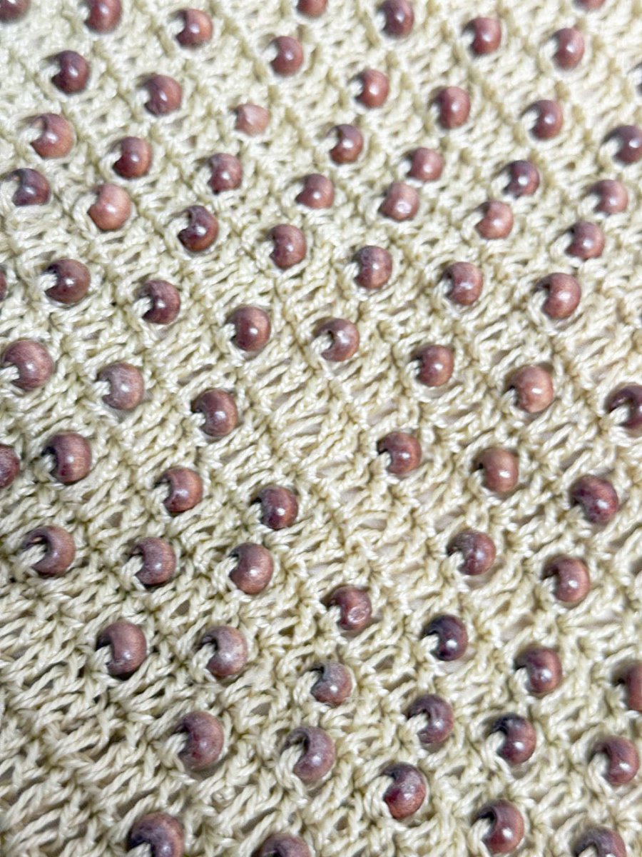 vintage AE boho beaded woven knit shoulder bag - good market thrift store