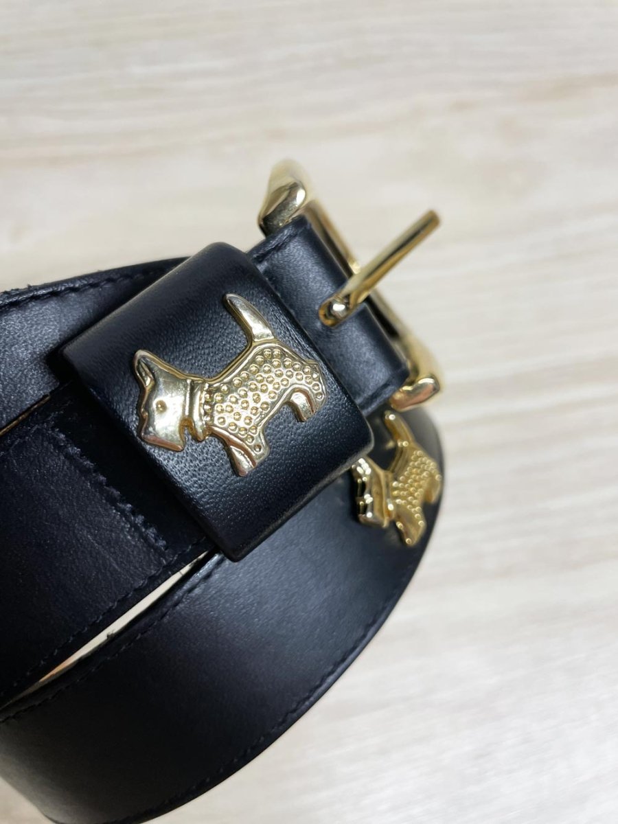 vintage ailes leather metal scottish terrier belt - good market thrift store