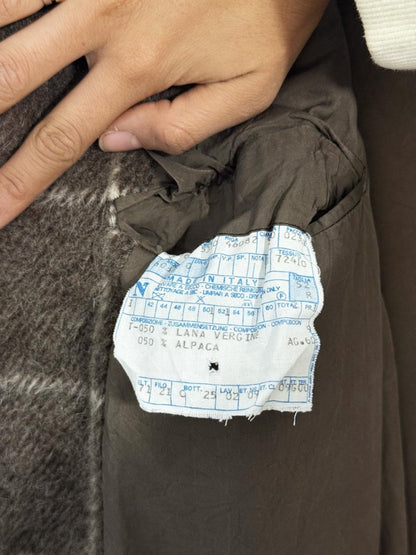 vintage alpaca - wool blend windowpane check coat | made in Italy - good market thrift store