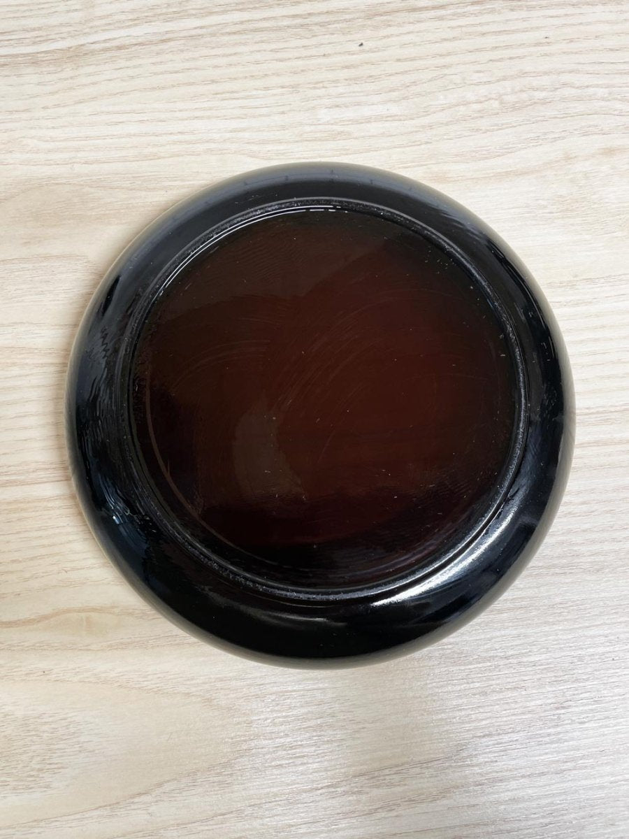 vintage amber round spaceship ashtray - good market thrift store
