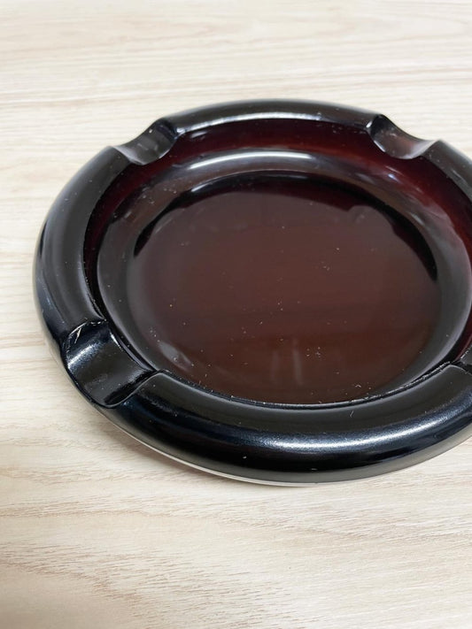 vintage amber round spaceship ashtray - good market thrift store