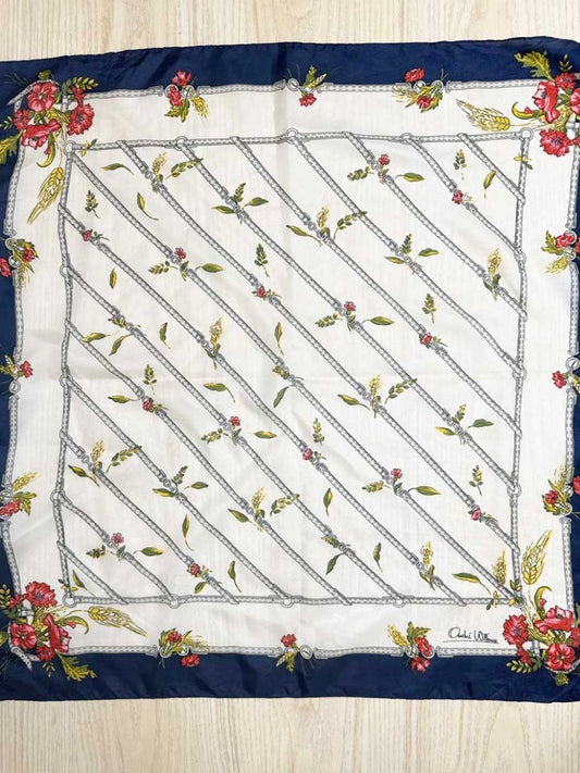 vintage andre willeuse hand - rolled edge square scarf - good market thrift store