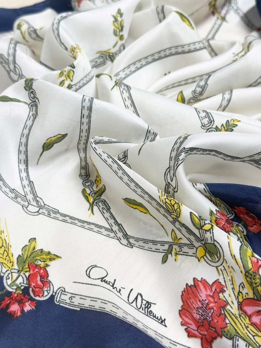 vintage andre willeuse hand - rolled edge square scarf - good market thrift store