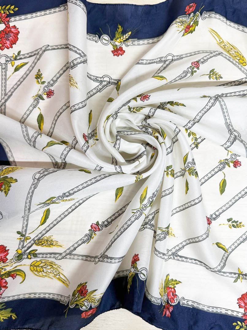 vintage andre willeuse hand - rolled edge square scarf - good market thrift store