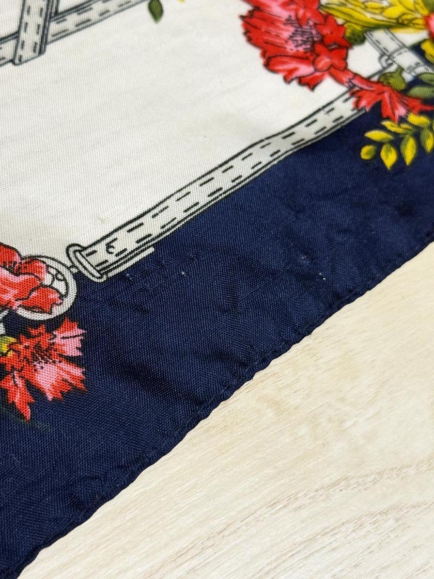 vintage andre willeuse hand - rolled edge square scarf - good market thrift store