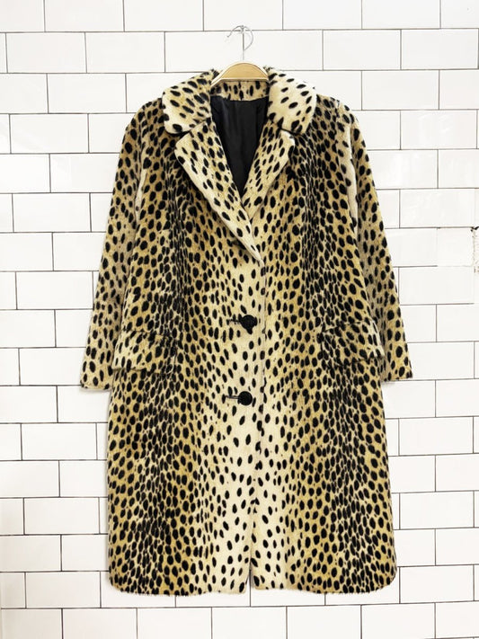 vintage animal print faux fur jacket - good market thrift store