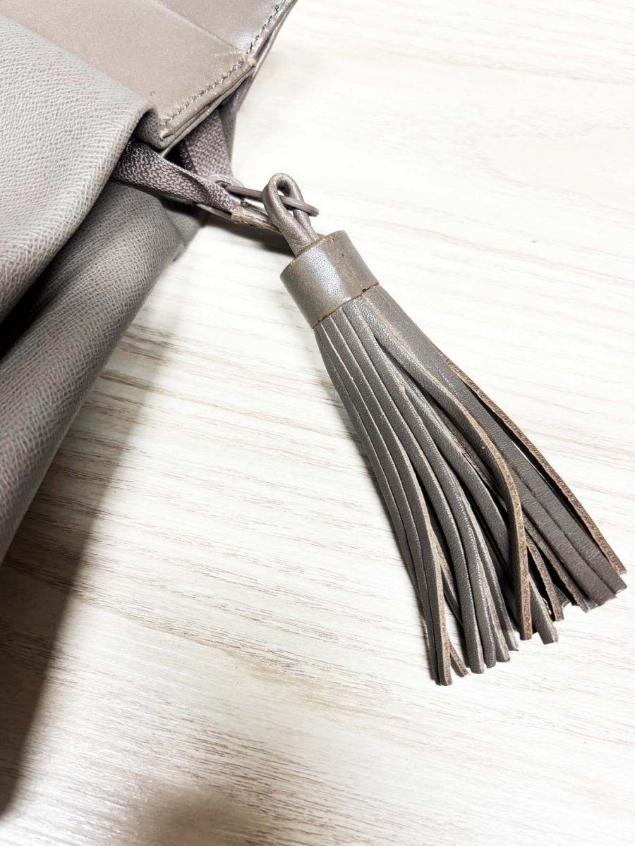 vintage anne klein II tassel charm leather trim carry all - good market thrift store