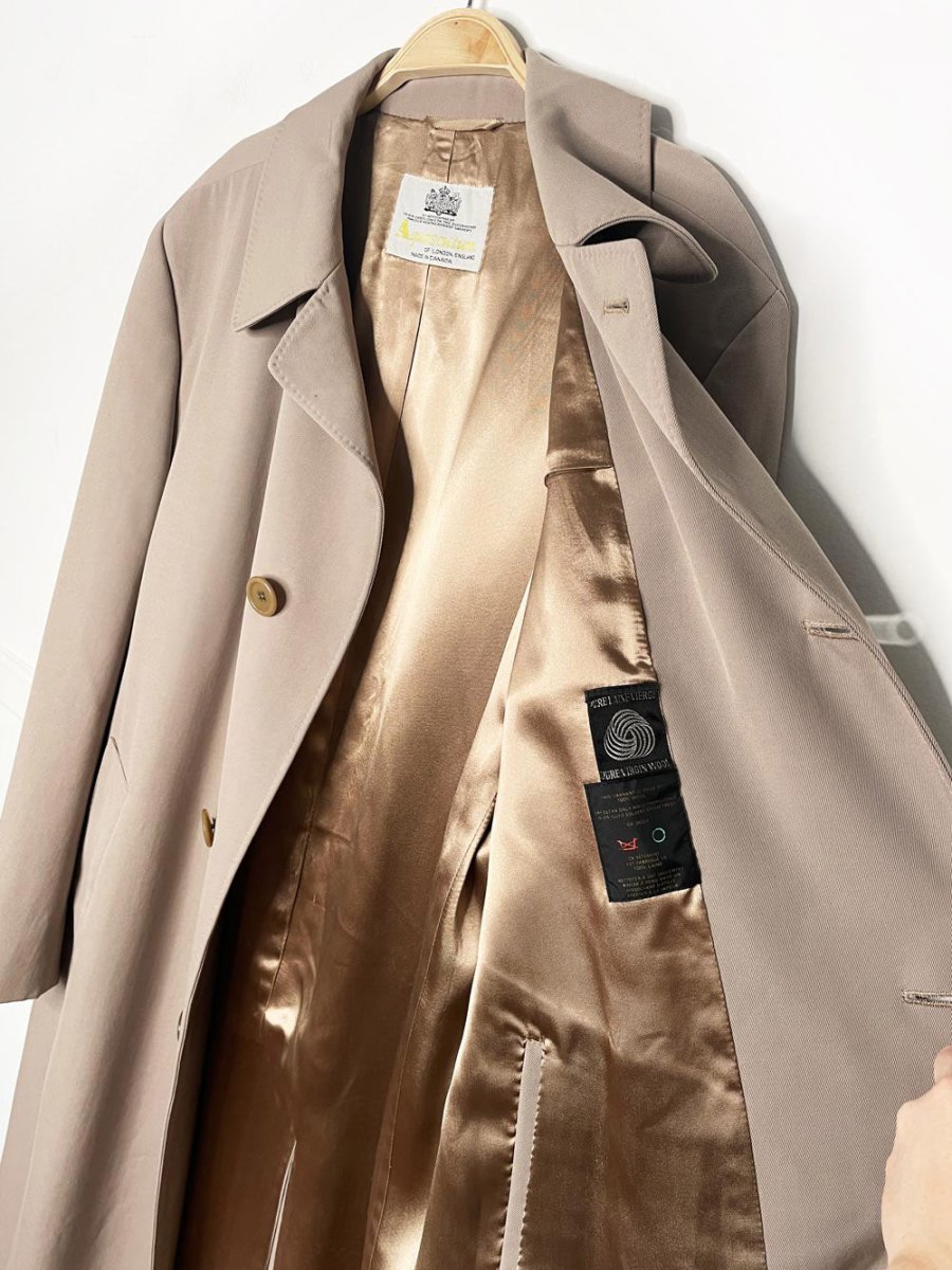 vintage aquascutum 100% wool minimal trench coat - good market thrift store