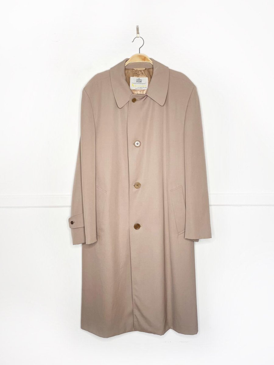 vintage aquascutum 100% wool minimal trench coat - good market thrift store