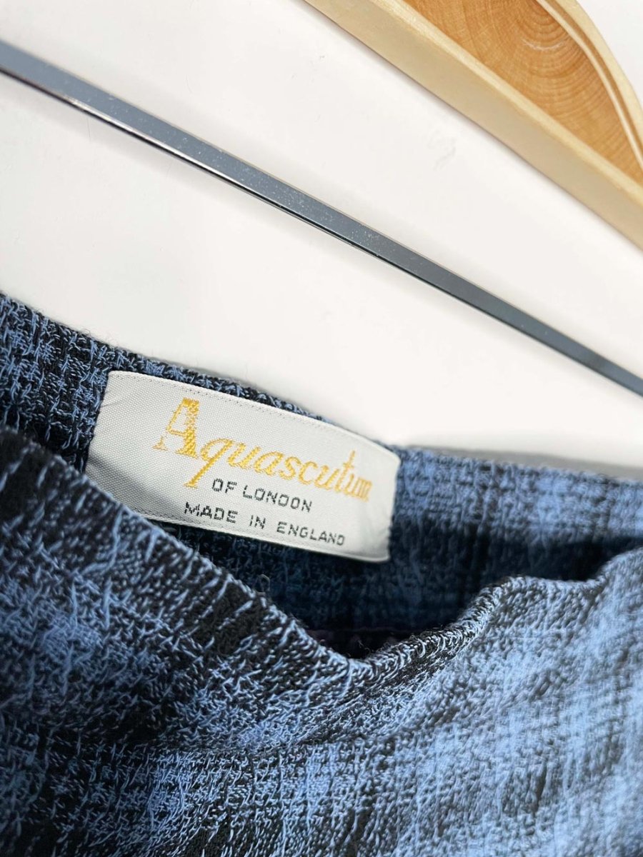 vintage aquascutum woven plaid pleated midi skirt - good market thrift store