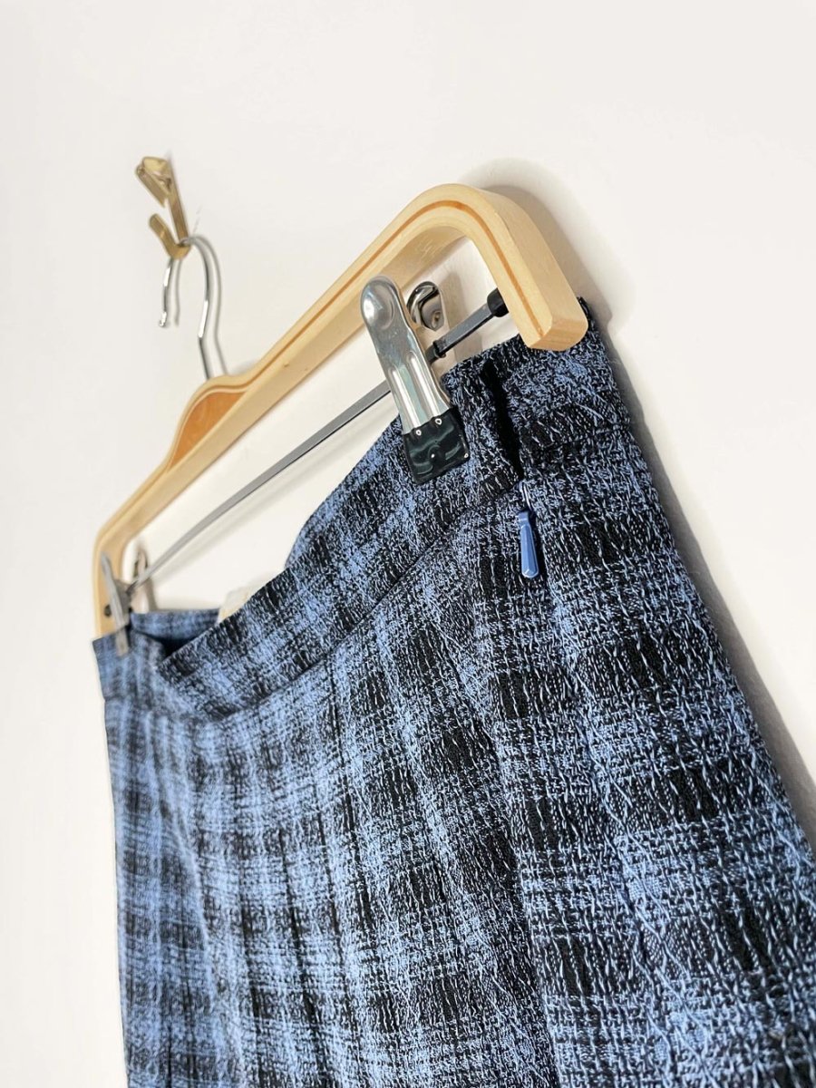 vintage aquascutum woven plaid pleated midi skirt - good market thrift store