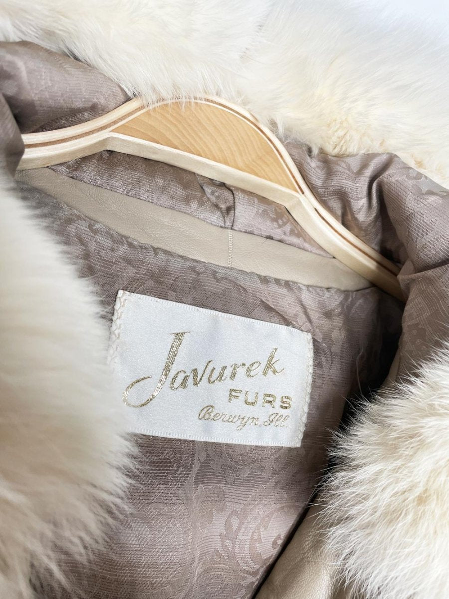 vintage arctic fox fur hooded zip bomber jacket | javurek - good market thrift store