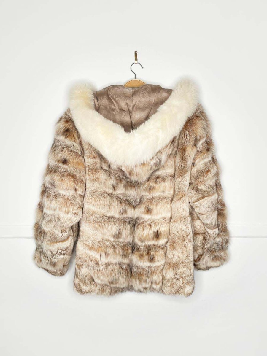 vintage arctic fox fur hooded zip bomber jacket | javurek - good market thrift store