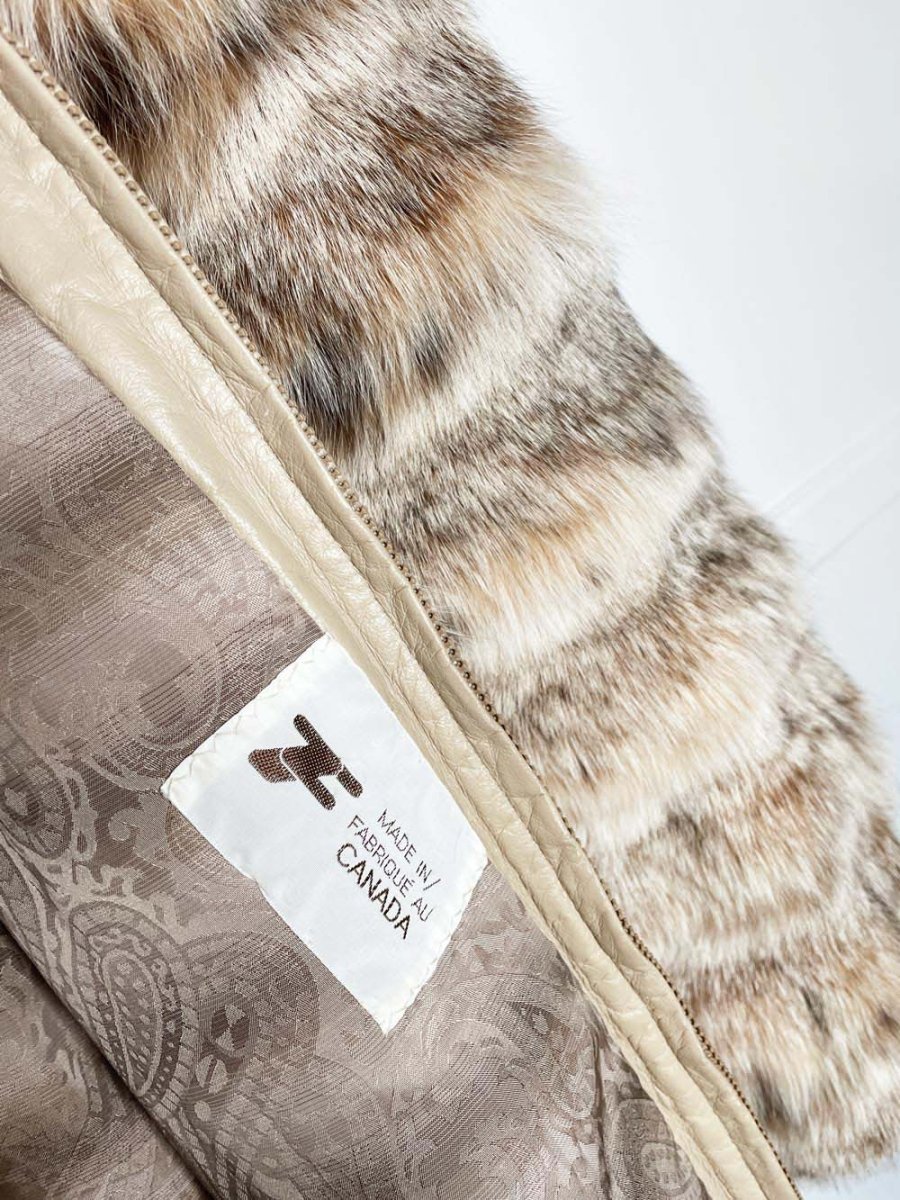 vintage arctic fox fur hooded zip bomber jacket | javurek - good market thrift store