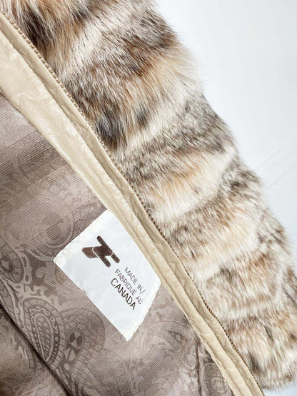 vintage arctic fox fur hooded zip bomber jacket | javurek - good market thrift store