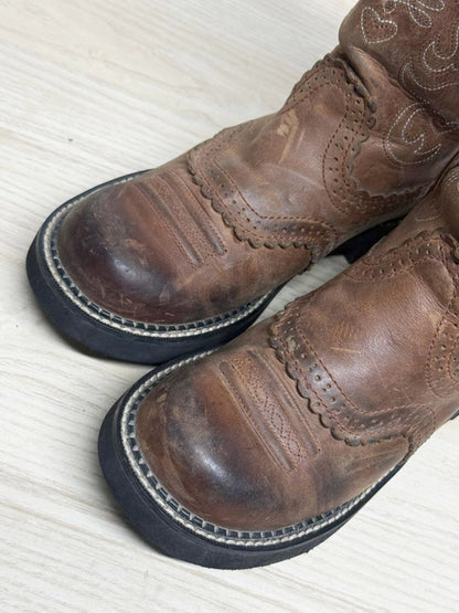 vintage ariat fatbaby leather western cowboy boots - good market thrift store