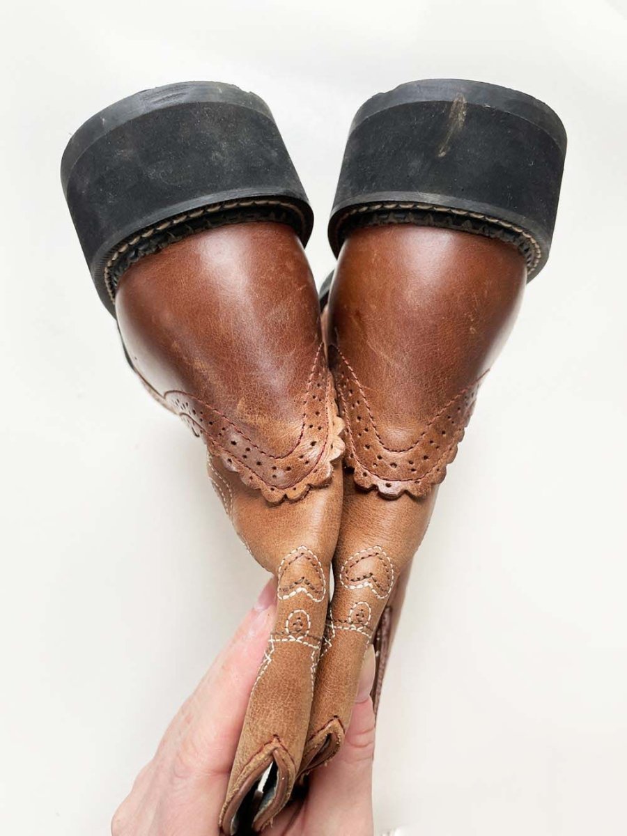 vintage ariat fatbaby leather western cowboy boots - good market thrift store