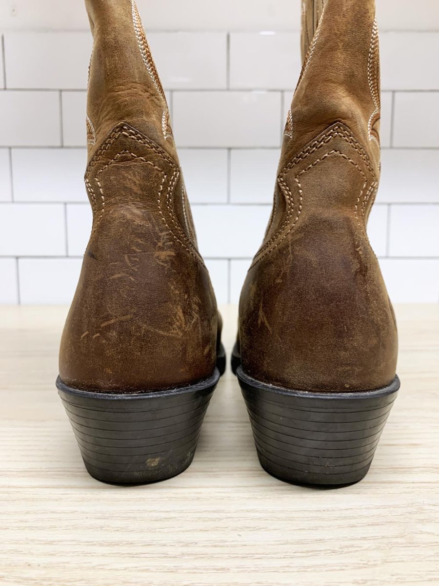 vintage ariat leather western embroidered cowboy boots - good market thrift store
