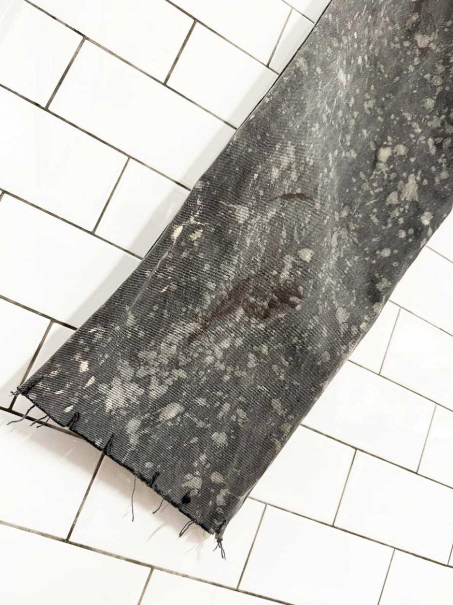 vintage arizona paint splatter raw hem jeans - good market thrift store