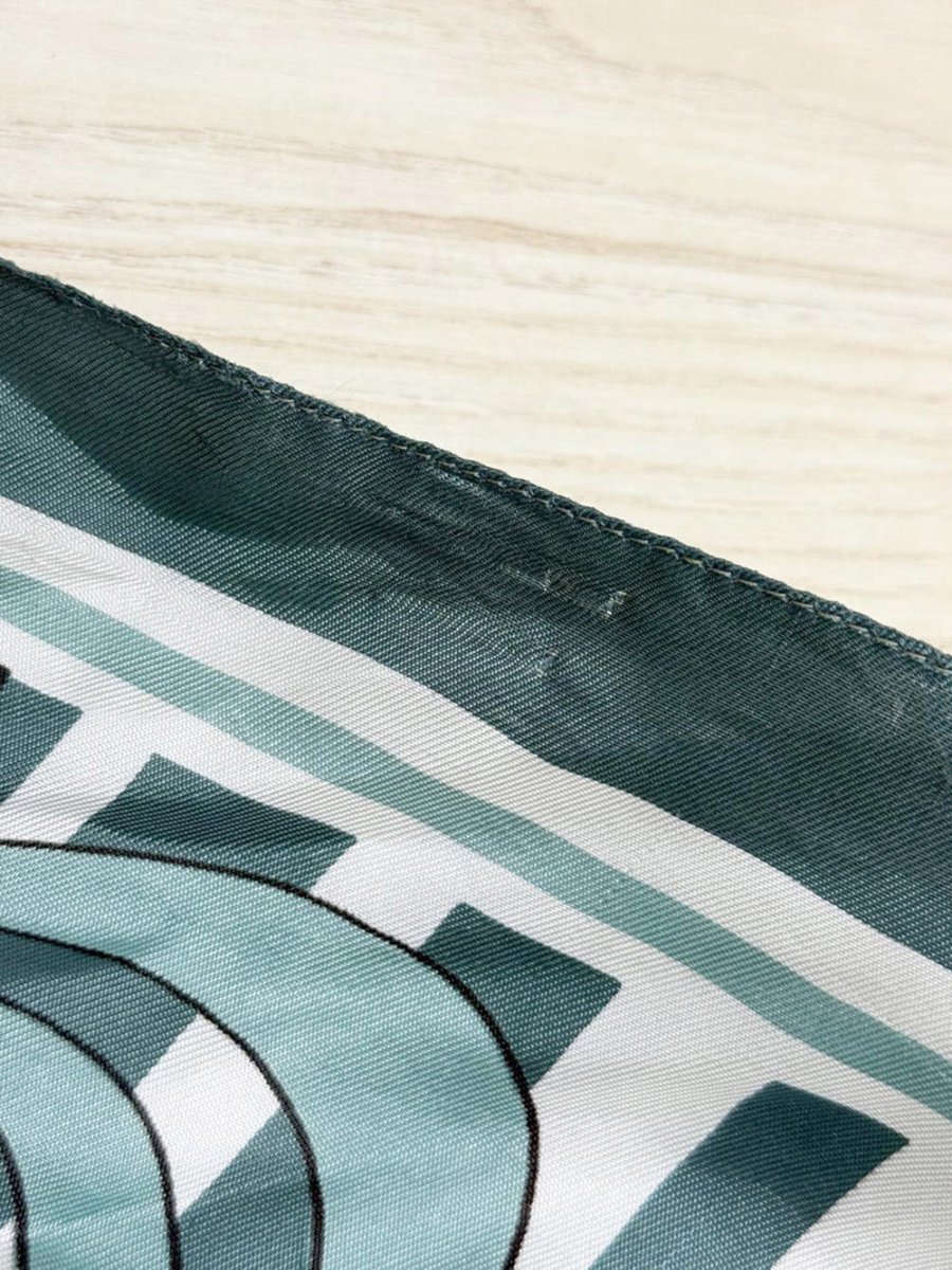 vintage art nouveau satin square scarf - good market thrift store