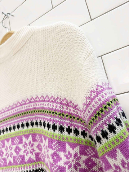 vintage artic wear snowflake fair isle knit cardigan - good market thrift store