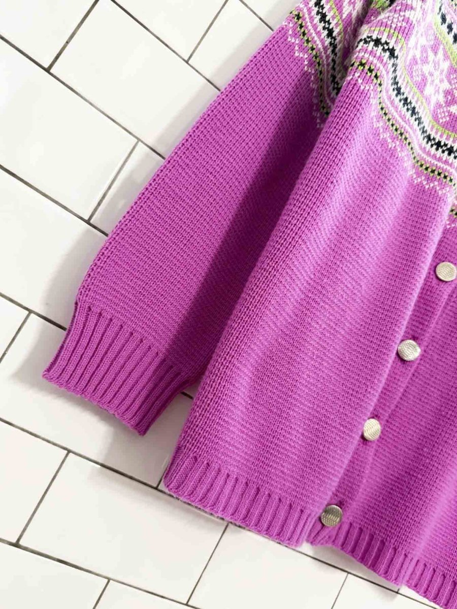 vintage artic wear snowflake fair isle knit cardigan - good market thrift store