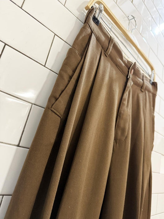 vintage austerity classico pleated straight leg trousers - good market thrift store