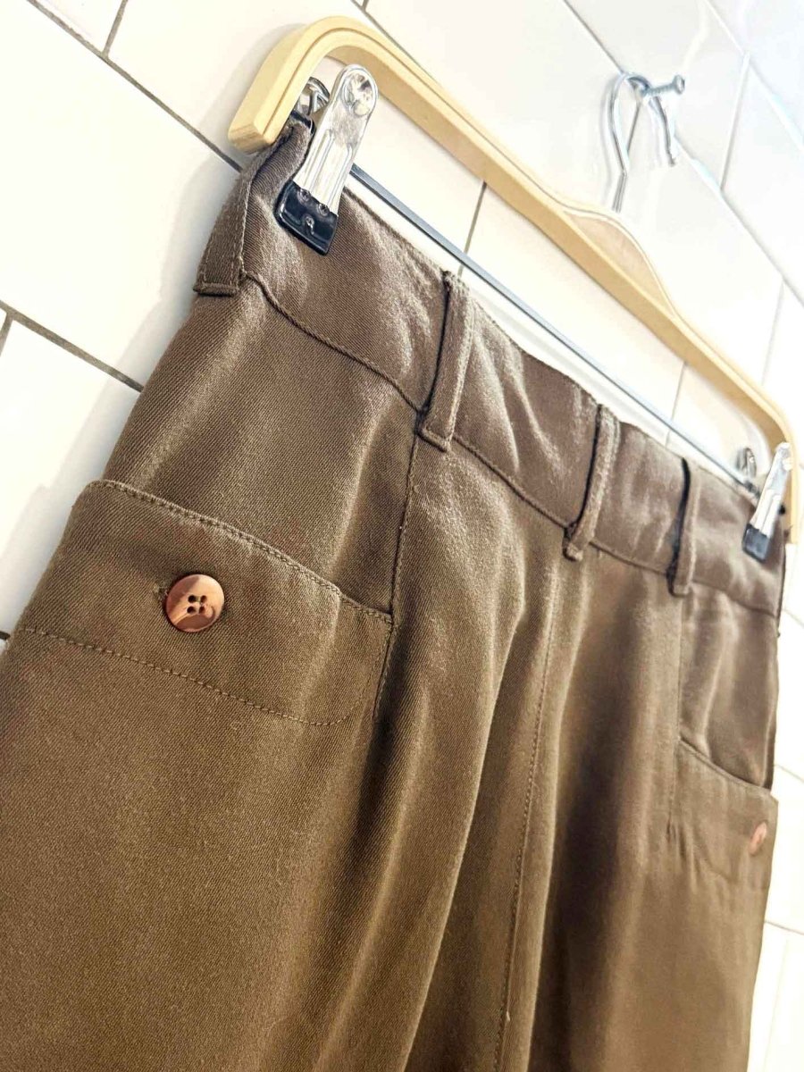 vintage austerity classico pleated straight leg trousers - good market thrift store