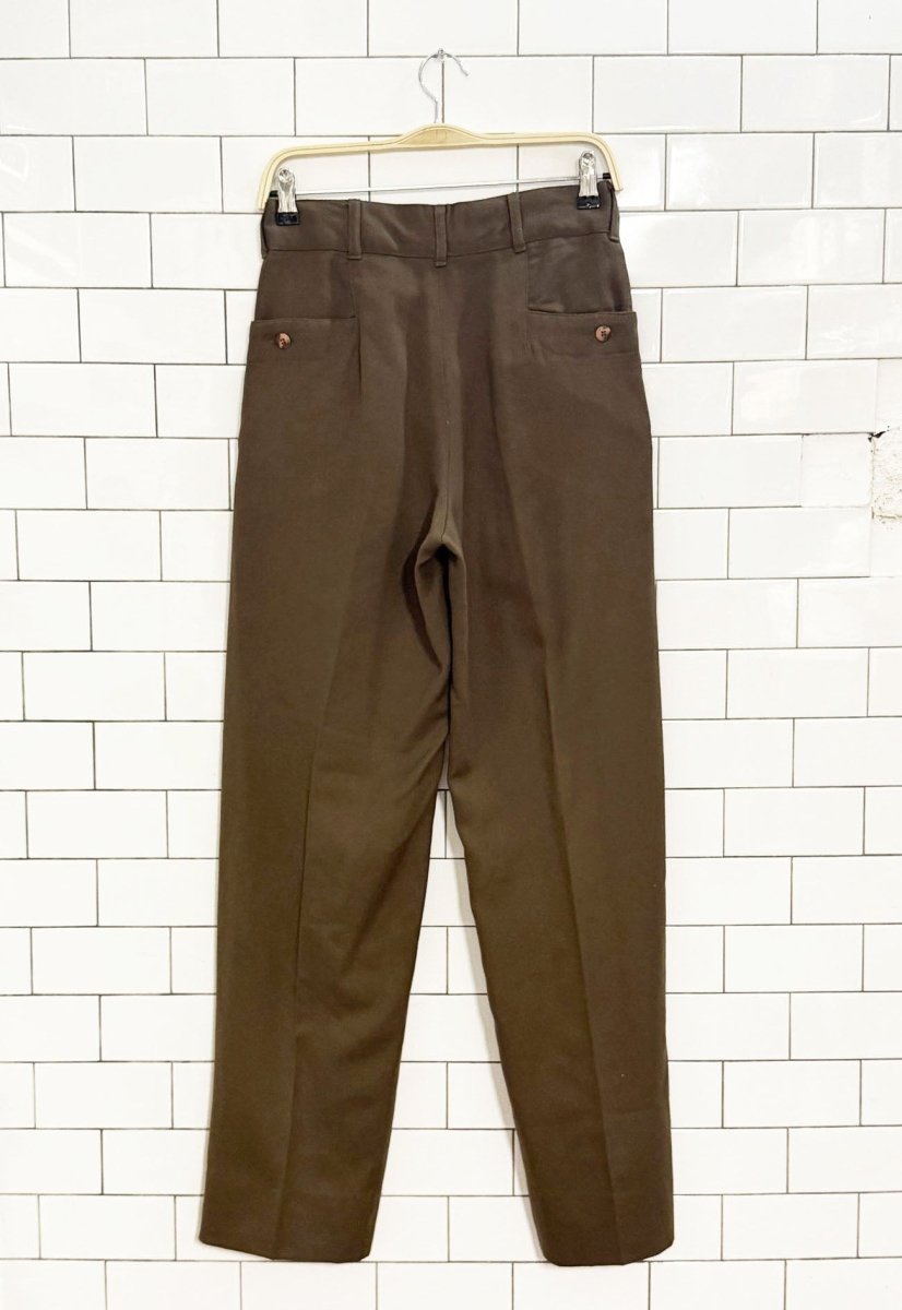 vintage austerity classico pleated straight leg trousers - good market thrift store