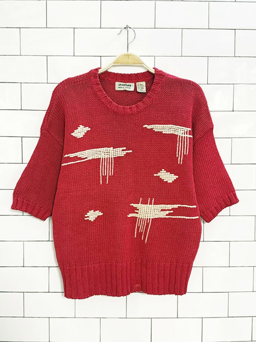 vintage autograph abstract knit top - good market thrift store